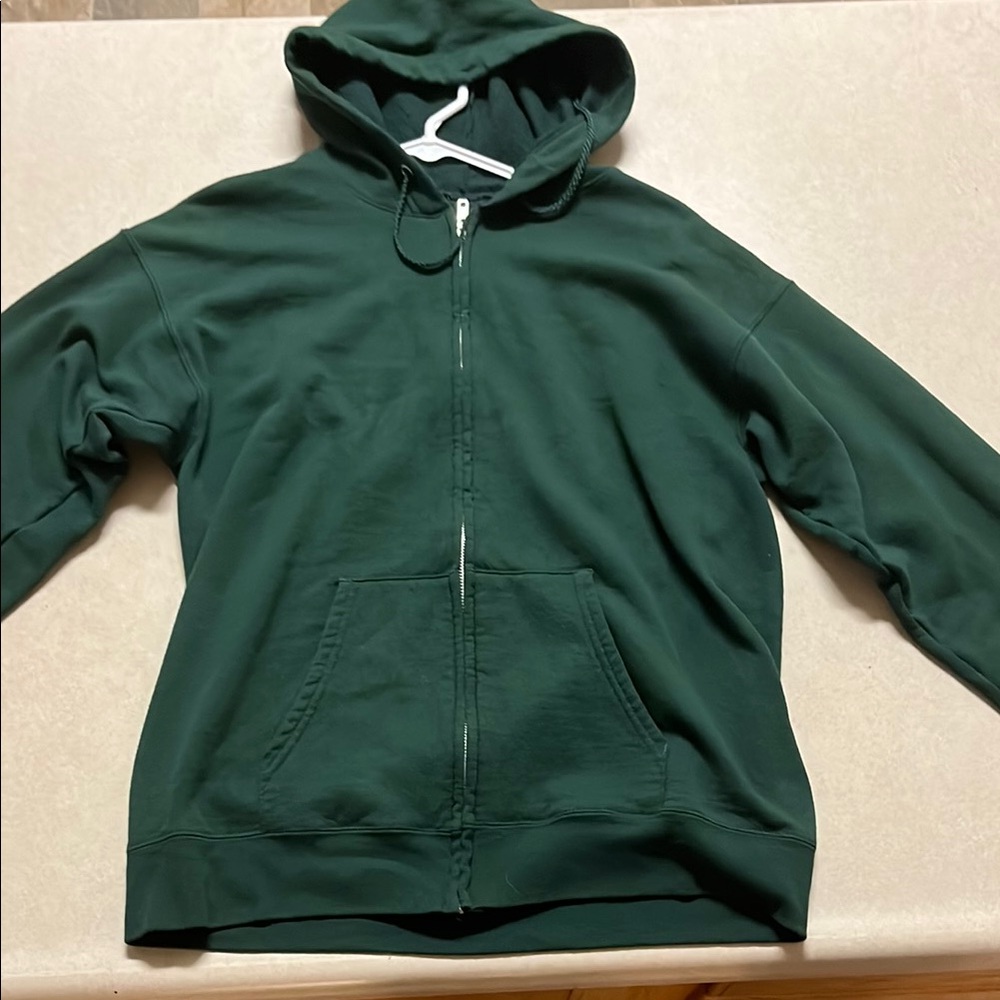 Dark Green Zip-Up Hoodie